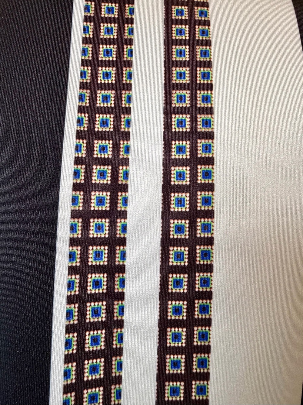 Clover Canyon Sleeveless Neoprene mixed pattern Midi Dress, blue/blk, S, GUC - Picture 7 of 12